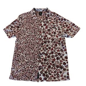 Vans Off The Wall Skater Shirt Micro Dazed Floral Red White Viscose Men's Large
